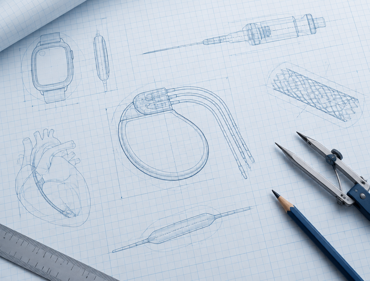 Engineering blueprint sketch marking the Senior Capstone Project as coming soon